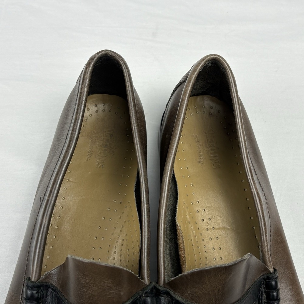GH Bass & Co Weejuns "Leo" Penny Loafers 11.5D Gray/Black Handcrafted Leather - Picture 10 of 16